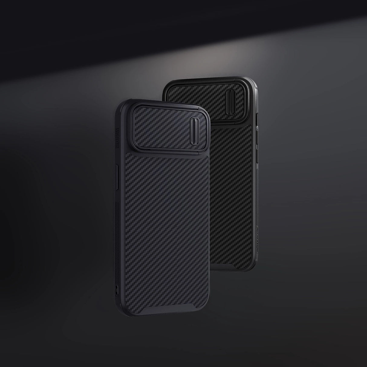 Nillkin Syntetisk Fiber S Case iPhone 14 case med kamera cover, sort