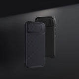 Nillkin Syntetisk Fiber S Case iPhone 14 case med kamera cover, sort