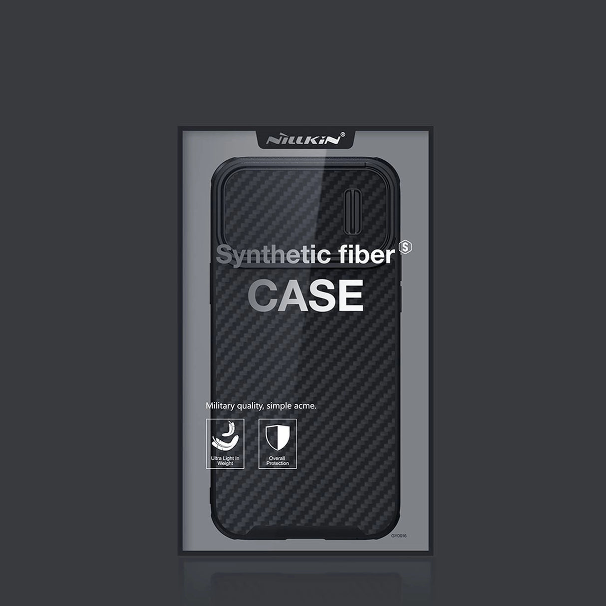 Nillkin Syntetisk Fiber S Case iPhone 14 Pro case med kamera cover, sort
