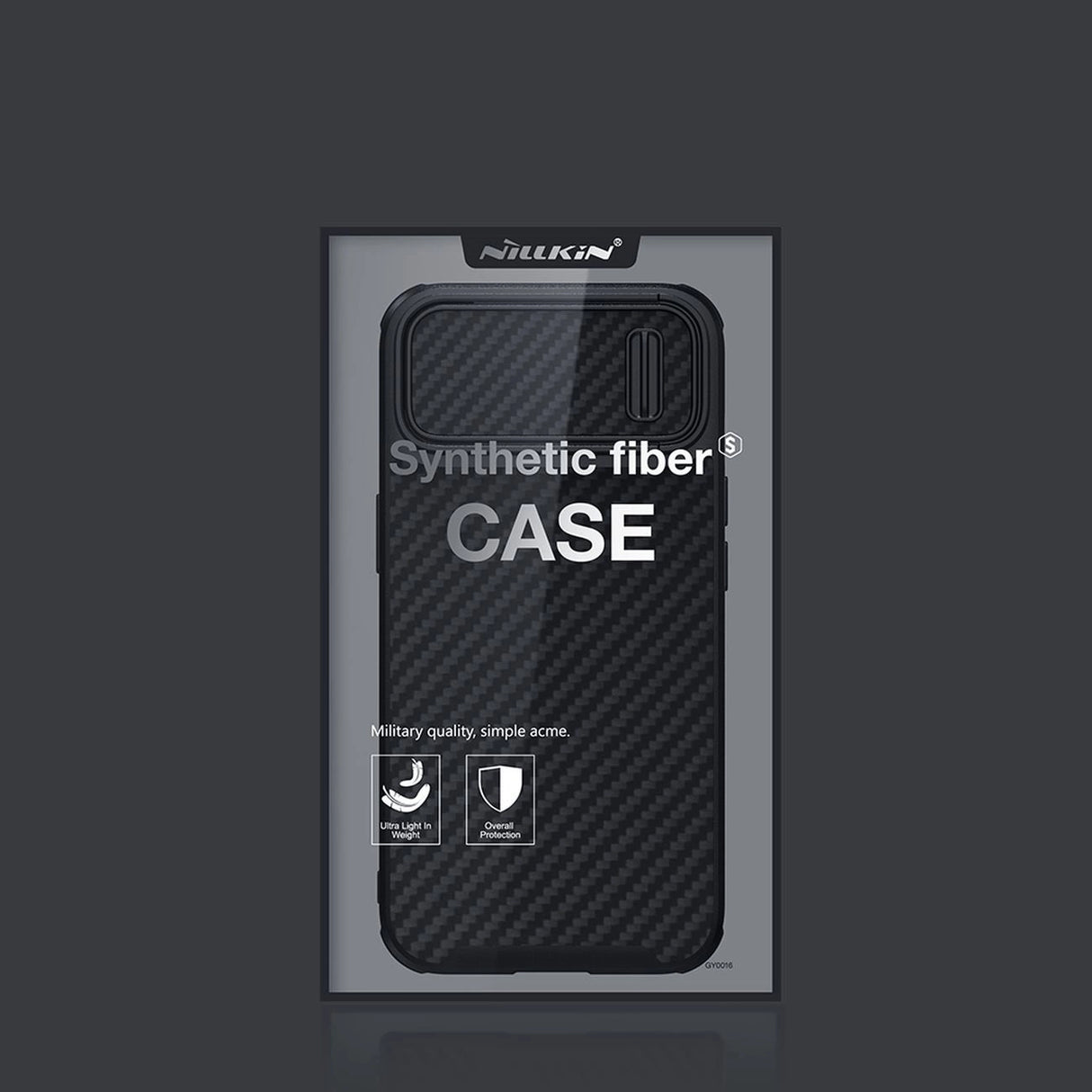 Nillkin Syntetisk Fiber S Case iPhone 14 Plus case med kamera cover, sort