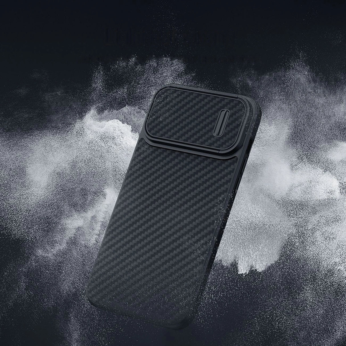 Nillkin Syntetisk Fiber S Case iPhone 14 Plus case med kamera cover, sort