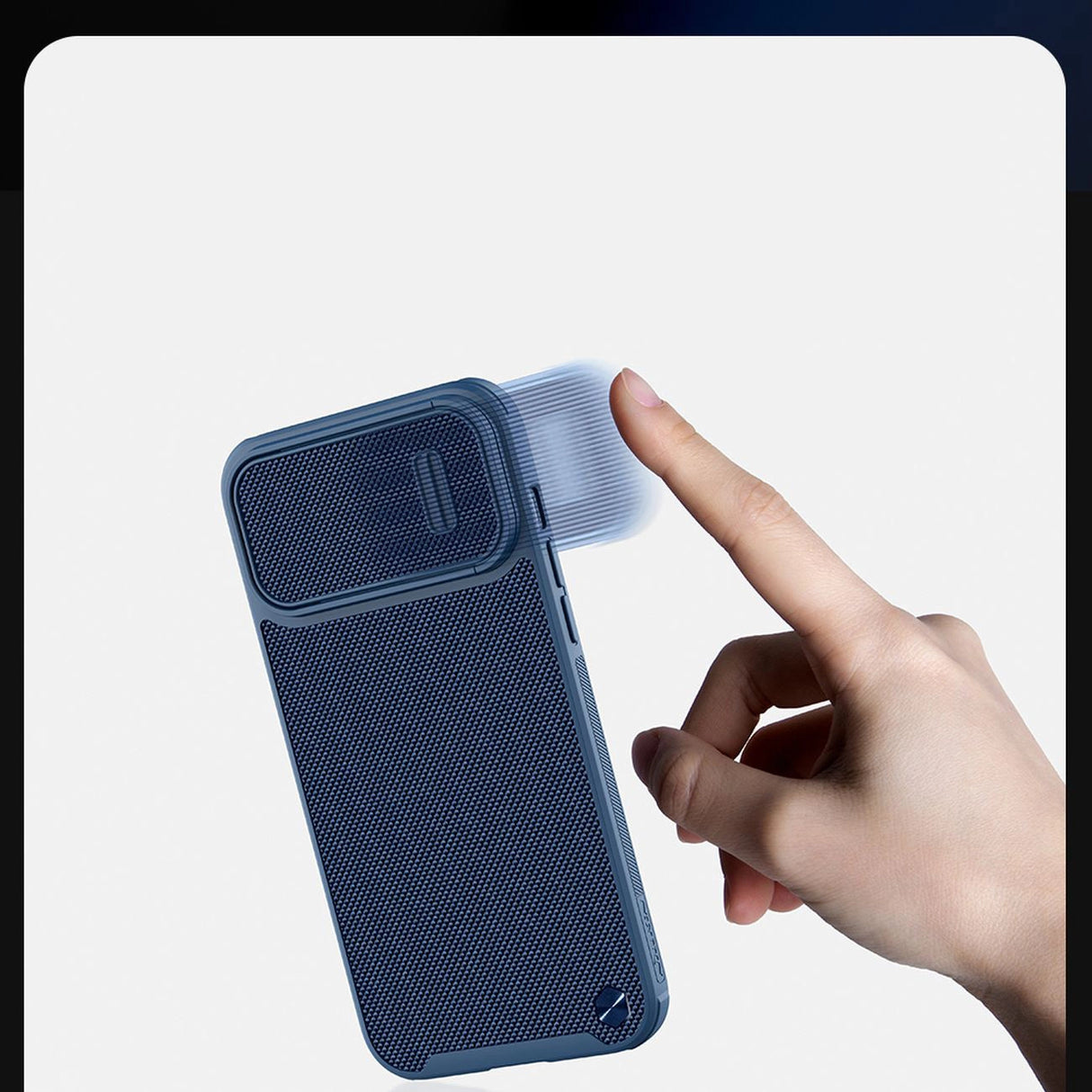 Nillkin Textured S Case til iPhone 14, pansret cover med kamera cover, sort