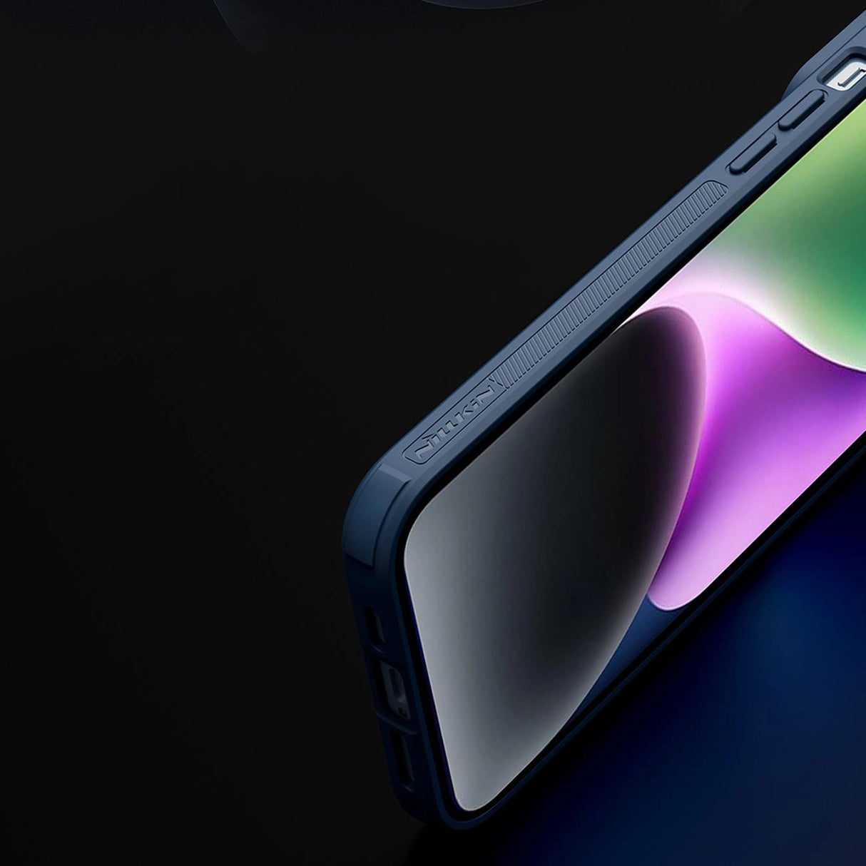 Nillkin Textured S Case til iPhone 14, pansret cover med kamera cover, blå
