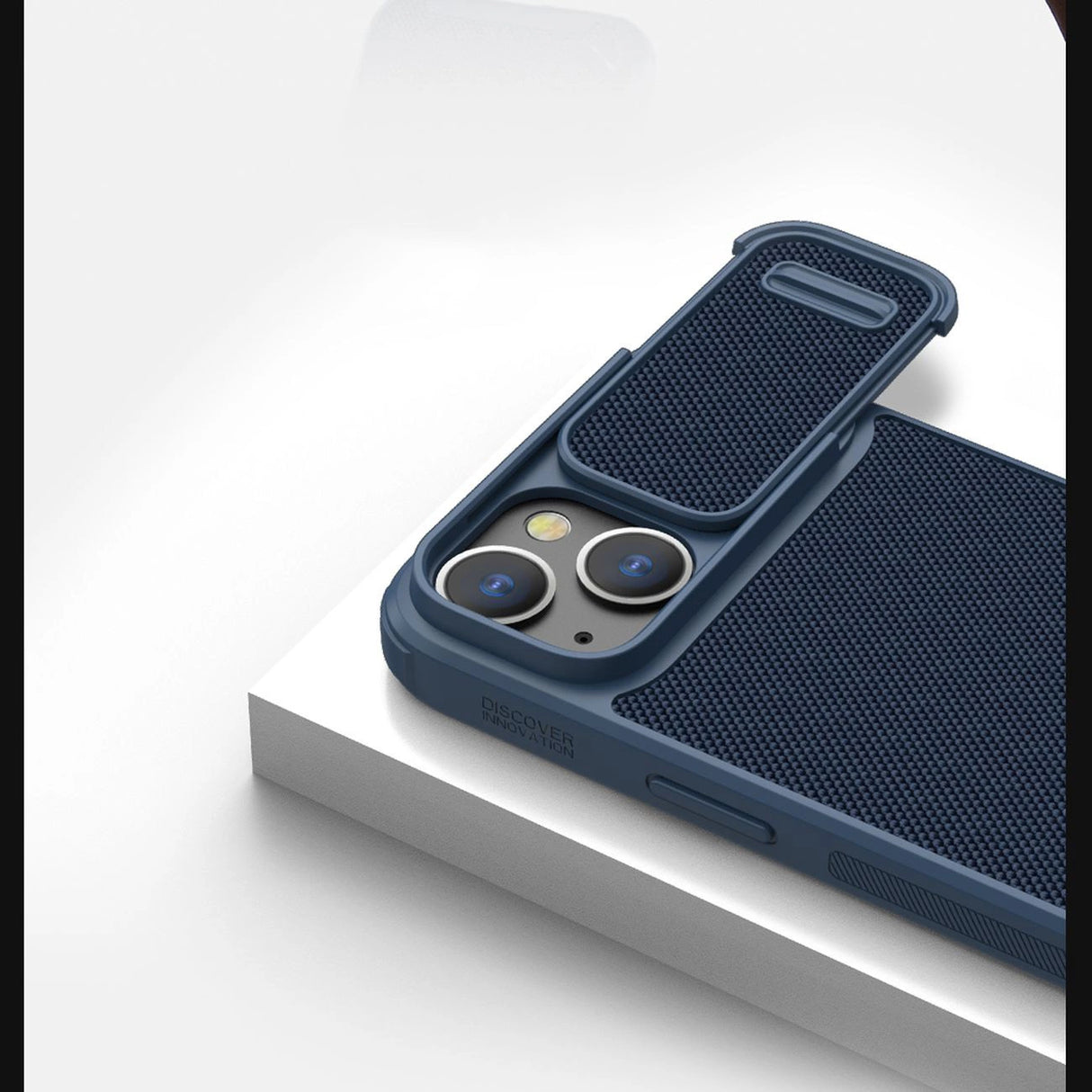 Nillkin Textured S Case til iPhone 14, pansret cover med kamera cover, blå