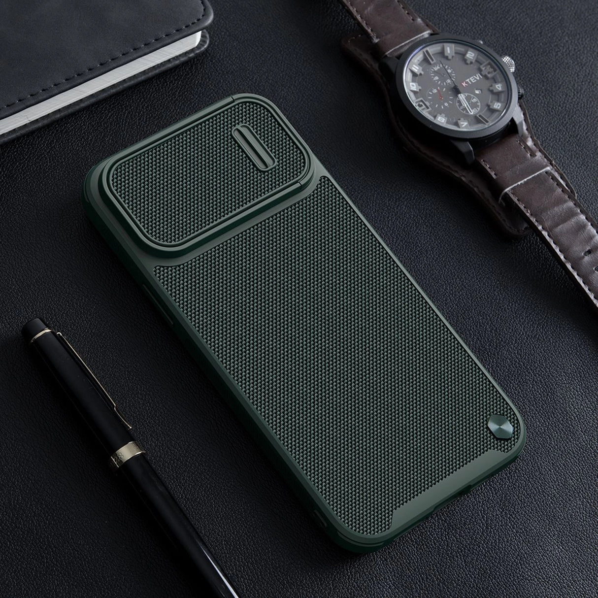 Nillkin Textured S Case iPhone 14 Pro pansret cover med kamera cover, sort