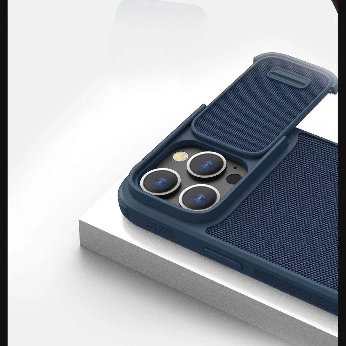 Nillkin Textured S Case til iPhone 14 Pro, pansret cover med kamera cover, blå