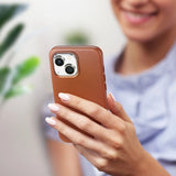 Dux Ducis Naples iPhone 14 Magnetisk læderkasse MagSafe brun