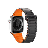 Dux Ducis Strap (Armor Version) Apple Watch SE Strap, 9, 8, 7, 6, 5, 4, 3, 2, 1 (41, 40, 38 mm) Silicone Magnetic Band Armbånd Sort/Orange