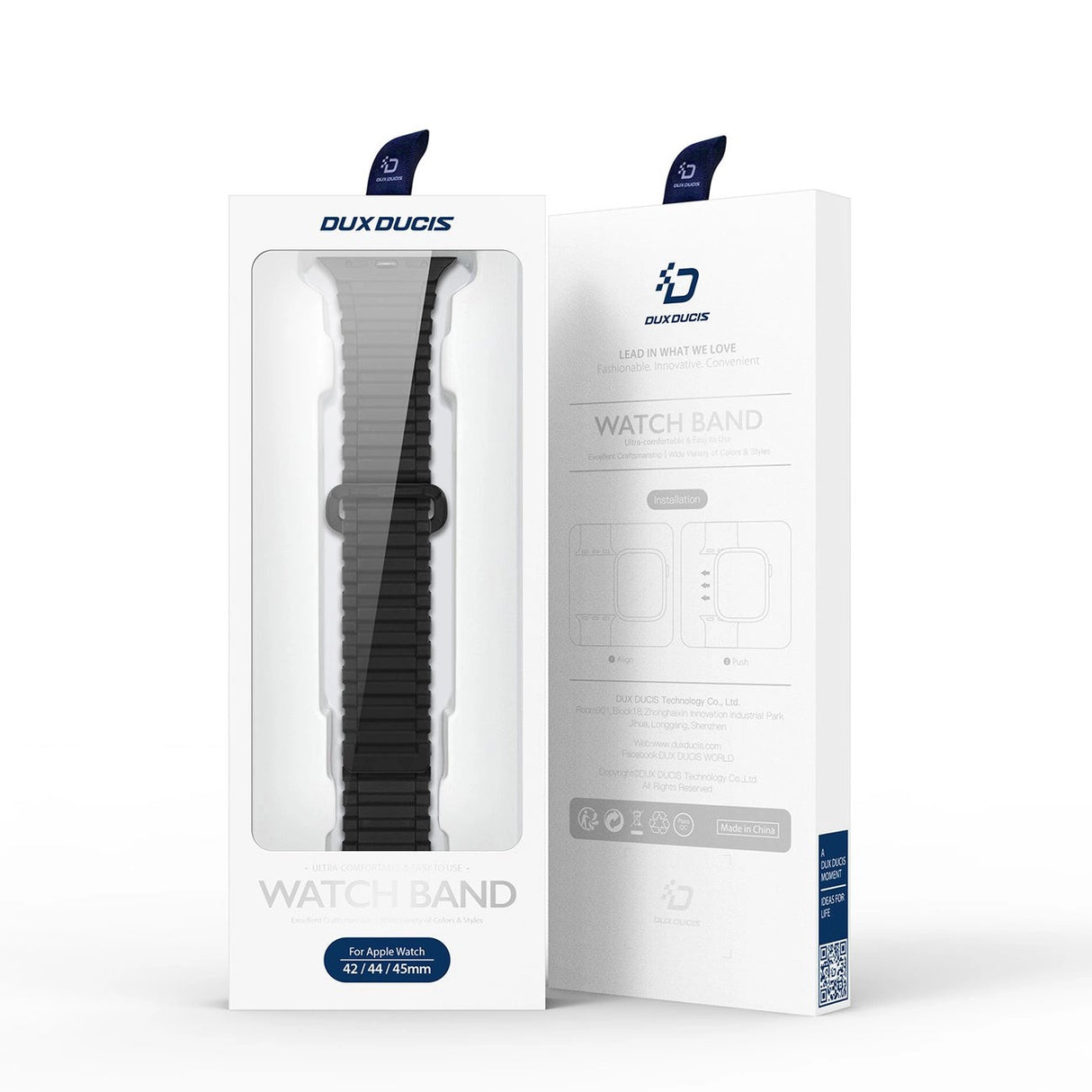 Dux Ducis Strap (Armor Version) Apple Watch SE Strap, 9, 8, 7, 6, 5, 4, 3, 2, 1 (41, 40, 38 mm) Silicone Magnetic Band Armbånd Sort/Orange