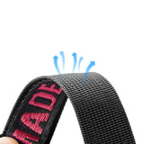 Apple Watch Ultra Strap, SE, 9, 8, 7, 6, 5, 4, 3, 2, 1 (49, 45, 44, 42 mm) Nylon band armbånd sort og rød