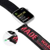 Apple Watch Ultra Strap, SE, 9, 8, 7, 6, 5, 4, 3, 2, 1 (49, 45, 44, 42 mm) Nylon band armbånd sort og rød
