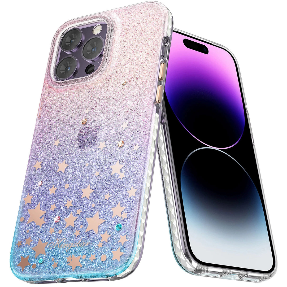 Kingxbar Heart Star Series-foder for iPhone 14 Plus-foder med stjernetegn