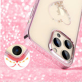 Silikonfoder med Swarovski krystaller Kingxbar Wish Series til iPhone 14 Pro - pink