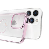 Silikonfoder med Swarovski krystaller Kingxbar Wish Series til iPhone 14 Pro - pink