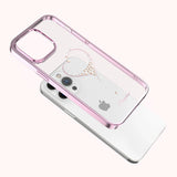 Silikonfoder med Swarovski krystaller Kingxbar Wish Series til iPhone 14 Pro - pink