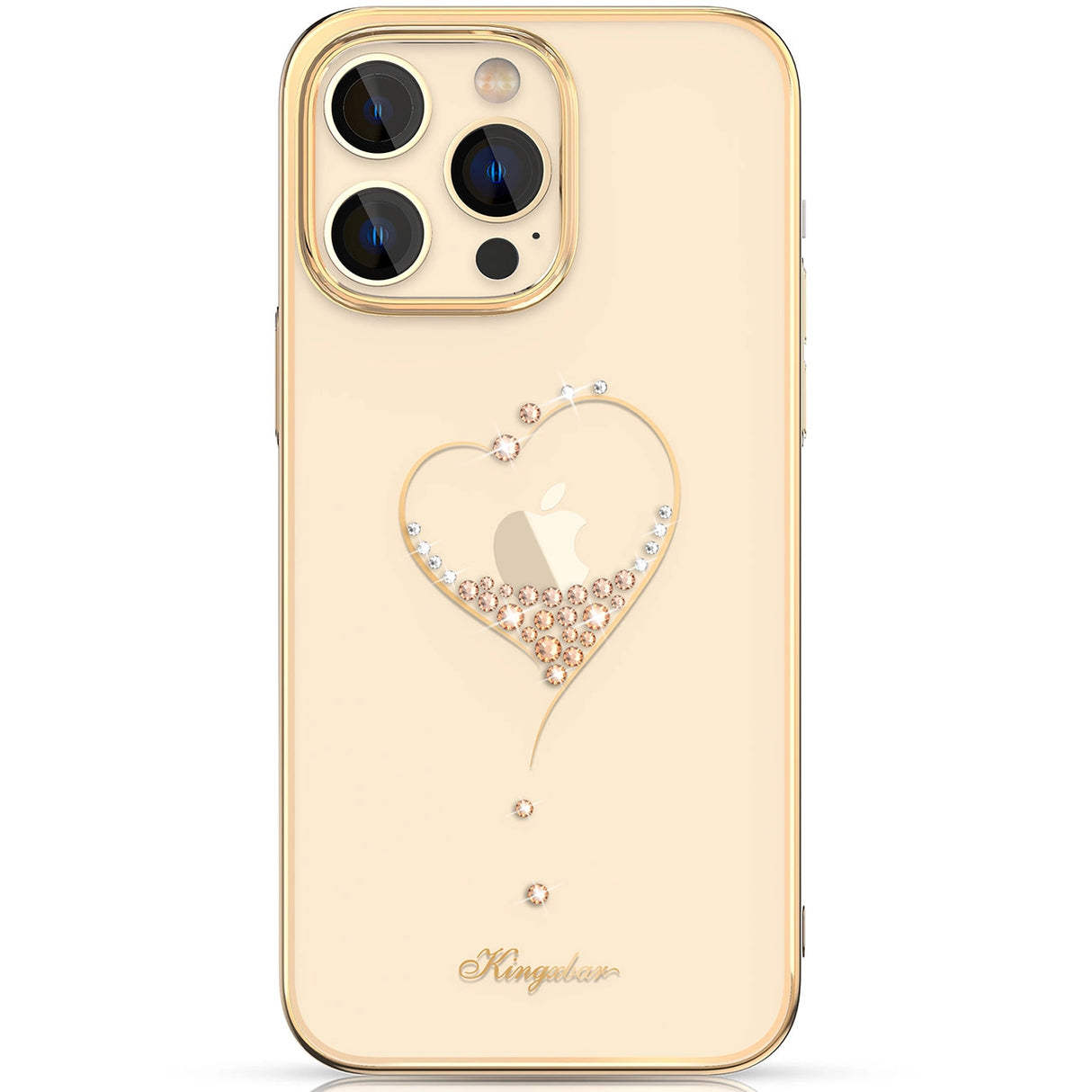 Silikonfoder med Swarovski krystaller Kingxbar Wish Series til iPhone 14 Plus - guld