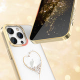Silikonfoder med Swarovski krystaller Kingxbar Wish Series til iPhone 14 Plus - guld