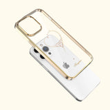 Silikonfoder med Swarovski krystaller Kingxbar Wish Series til iPhone 14 Plus - guld