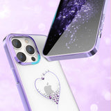 Silikonfoder med Swarovski krystaller Kingxbar Wish Series til iPhone 14 Plus - lilla