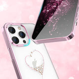 Silikonfoder med Swarovski Kingxbar Wish Series krystaller til iPhone 14 Pro Max - lyserød