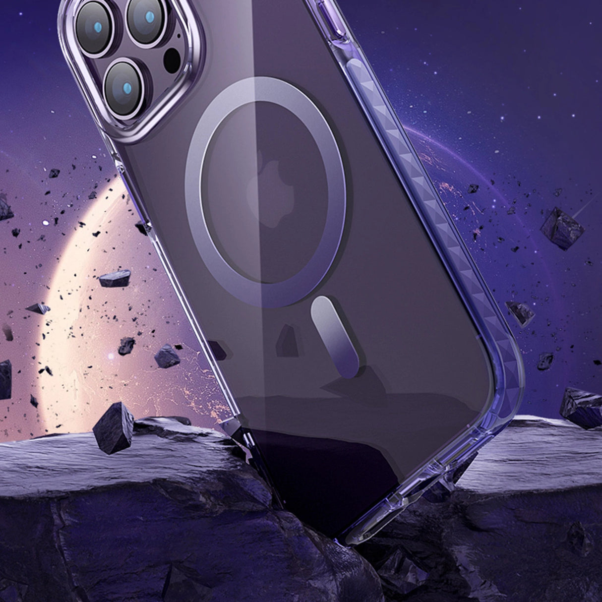 Kingxbar PQY Ice Crystal Series magnetisk kuffert til iPhone 14 Pro MagSafe grå