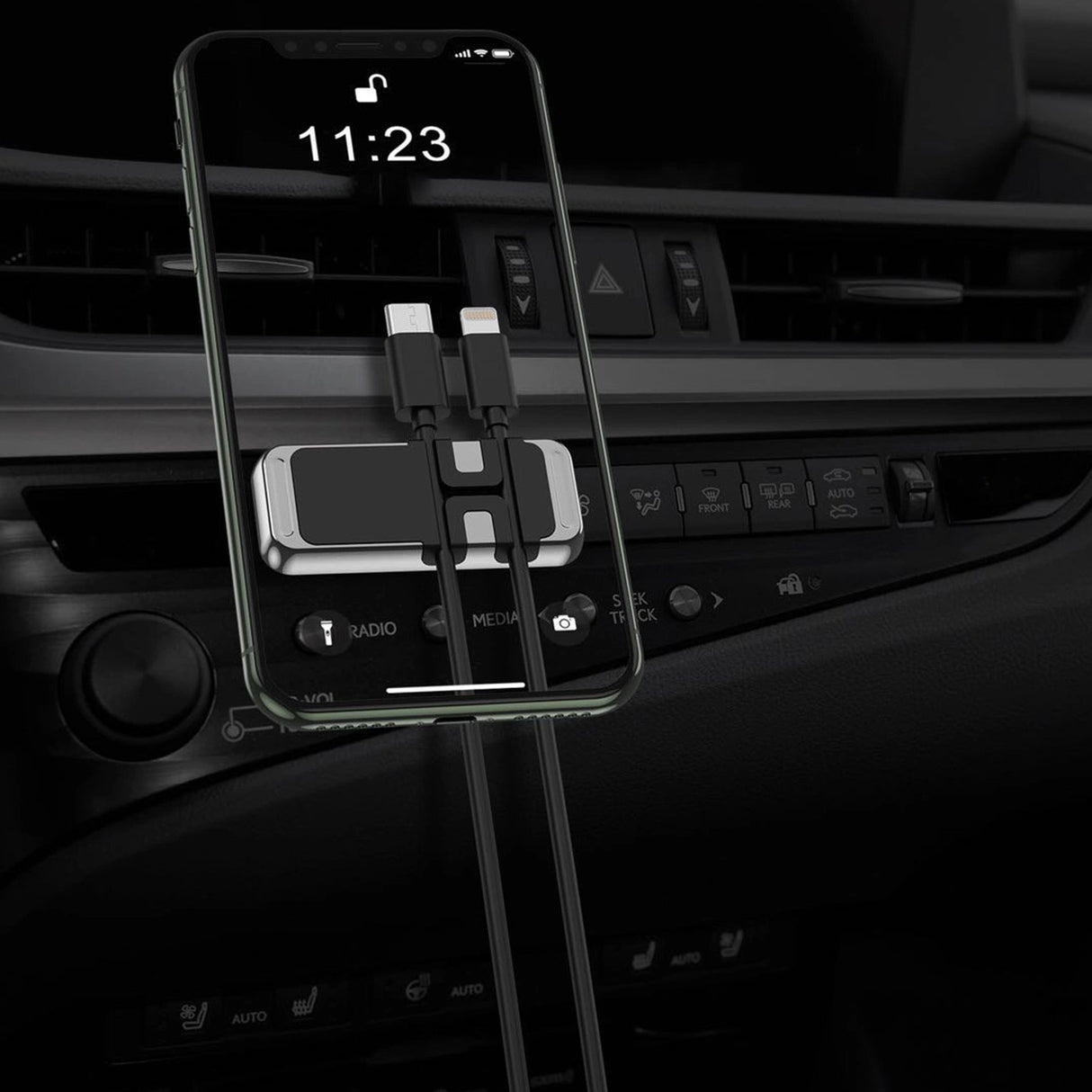 Wozinsky magnetisk telefonholder med kabelorganisator (WMCDO-B1)
