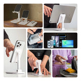 Wozinsky Desk Phone Stand Tablet Stand Foldbar hvid (WFDPS-W1)
