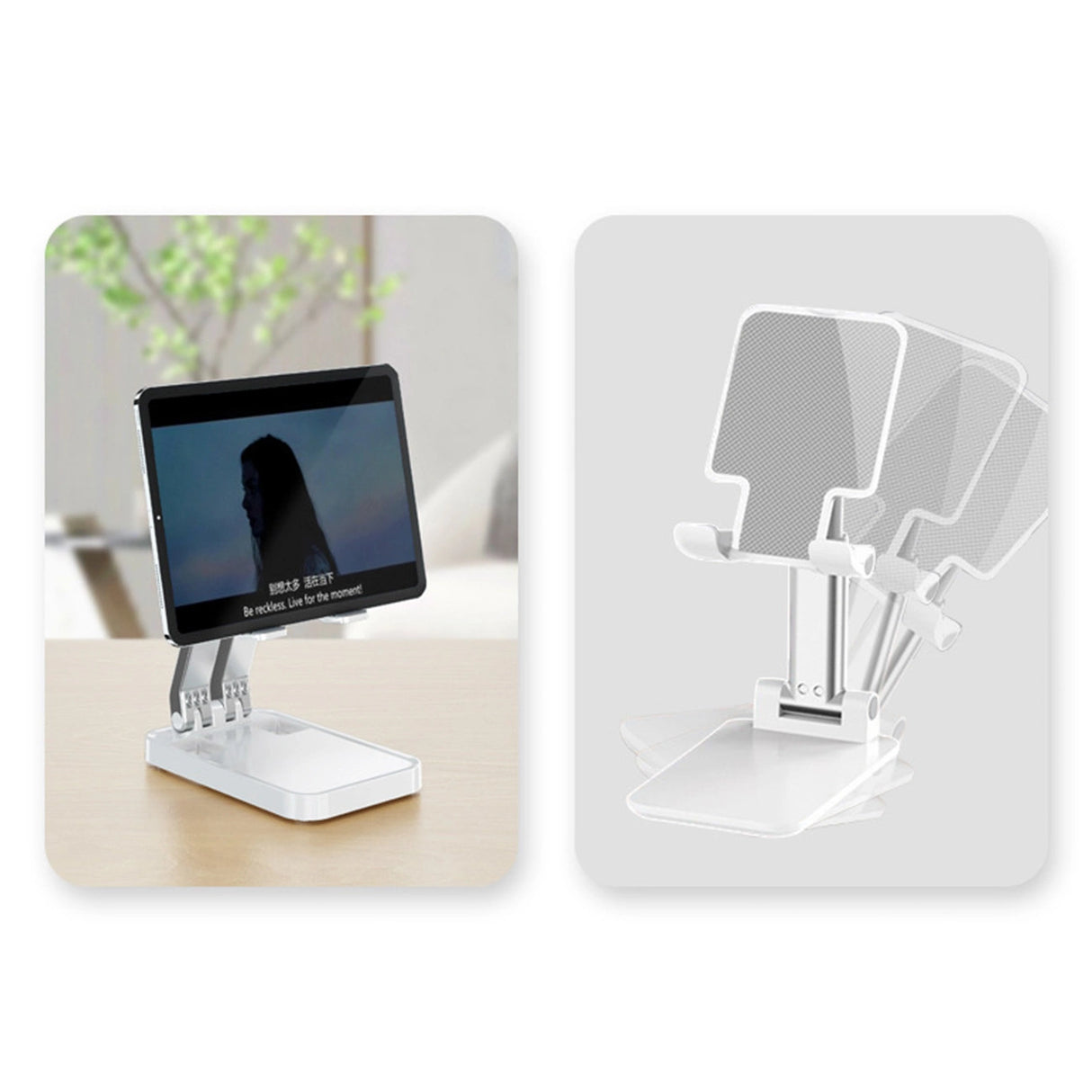 Foldbare telefonstativ til tablet (K15) - hvid