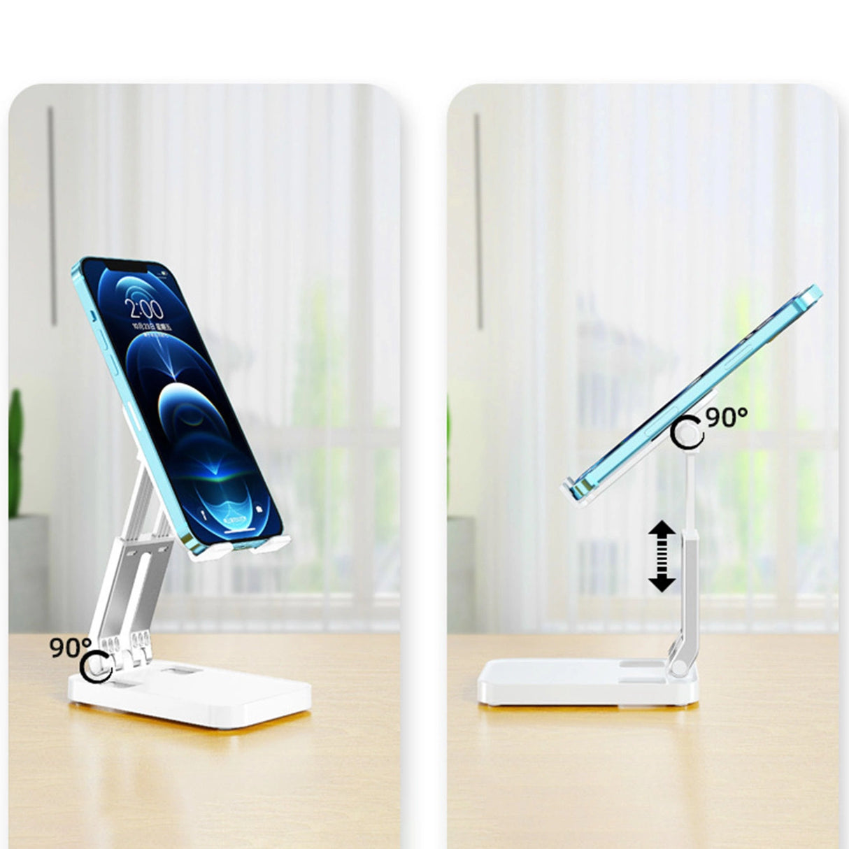 Foldbare telefonstativ til tablet (K15) - hvid