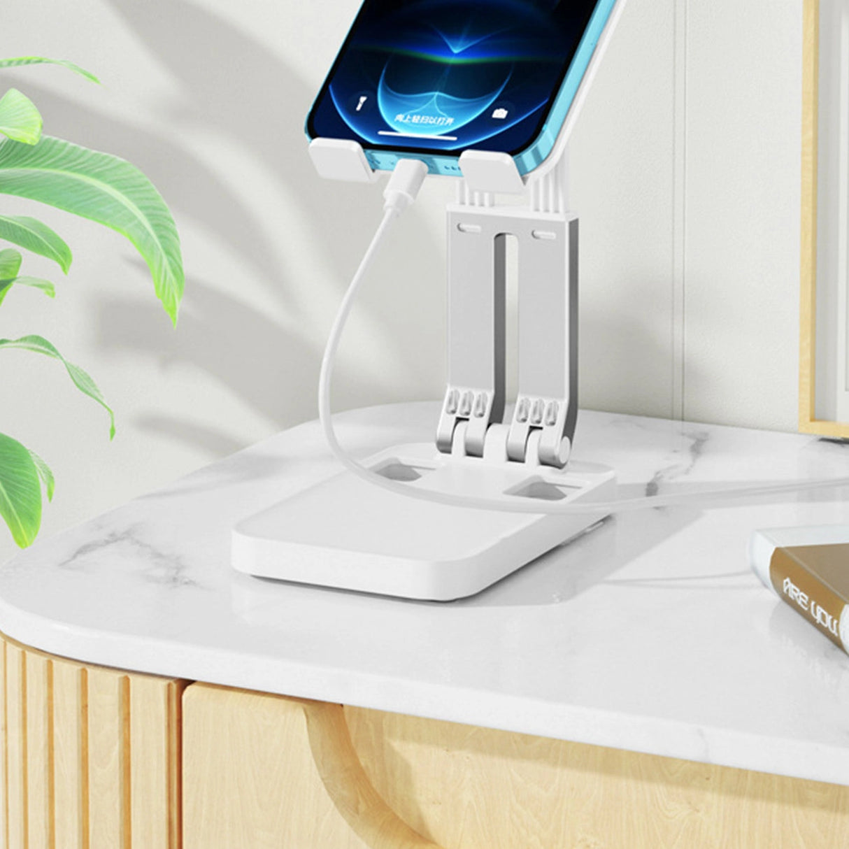 Foldbare telefonstativ til tablet (K15) - hvid