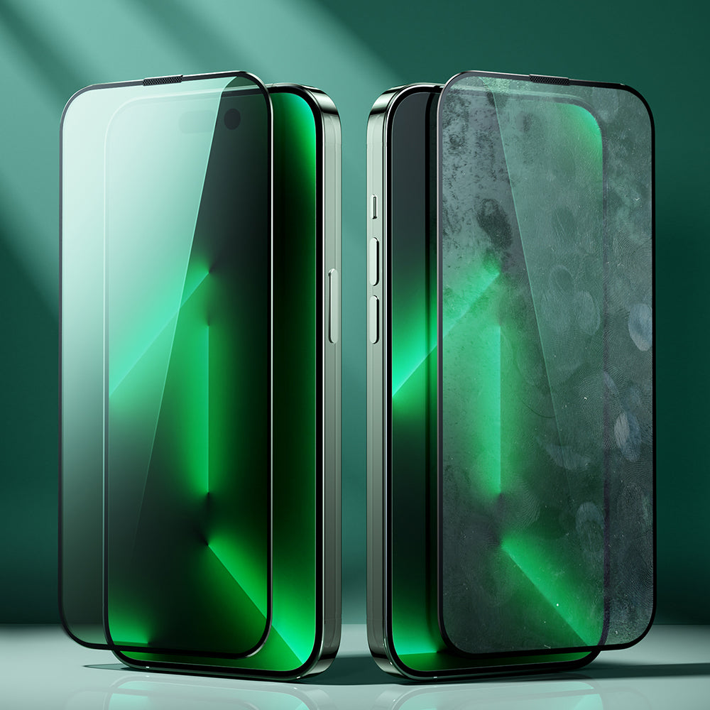 Joyroom Knight Green Glass til iPhone 14 Pro med fuldskærmsfilter mod blåt lys (JR-G02)