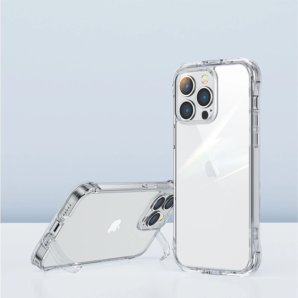 Joyroom Defender Series Case Cover til iPhone 14 Armored Hook Cover Stand Clear (JR-14H1)