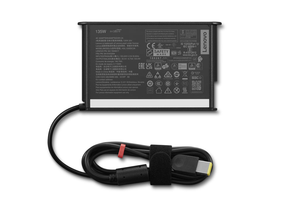 Lenovo 4X21L38724 strømadapter og vekselret Indendørs Sort