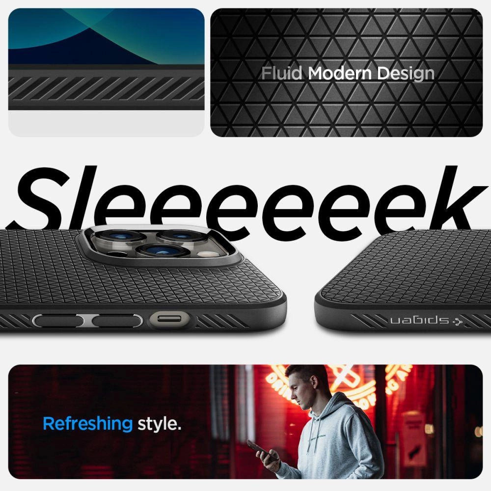 Spigen Liquid Air iPhone 14 Pro Case - Matte sort