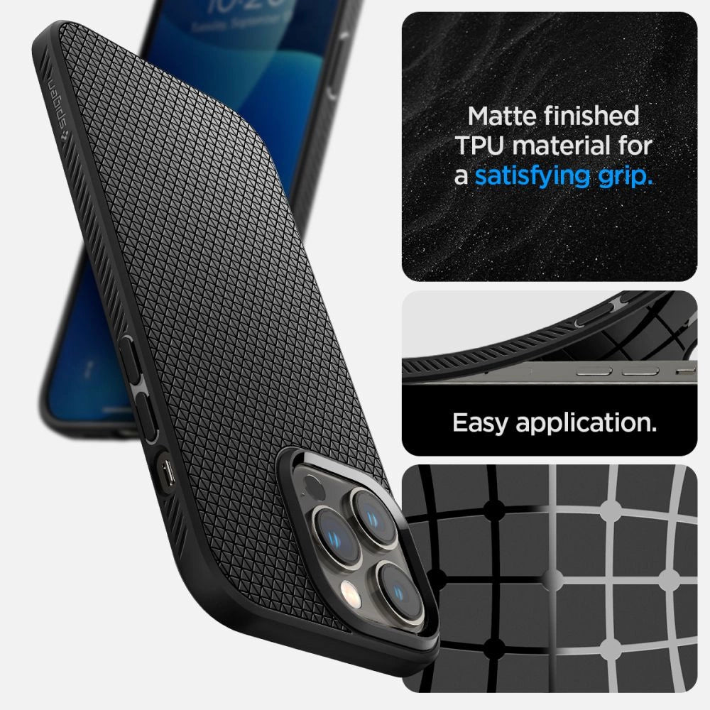 Spigen Liquid Air iPhone 14 Pro Case - Matte sort