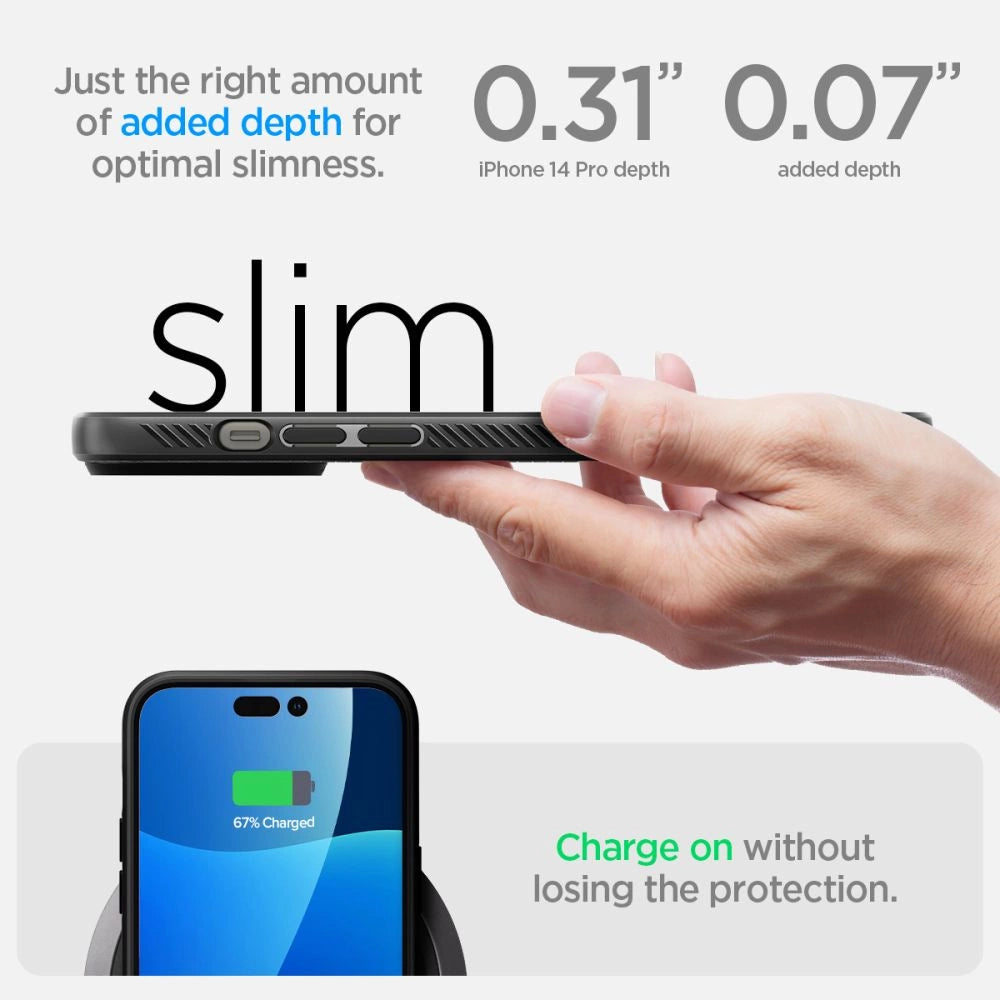 Spigen Liquid Air iPhone 14 Pro Case - Matte sort