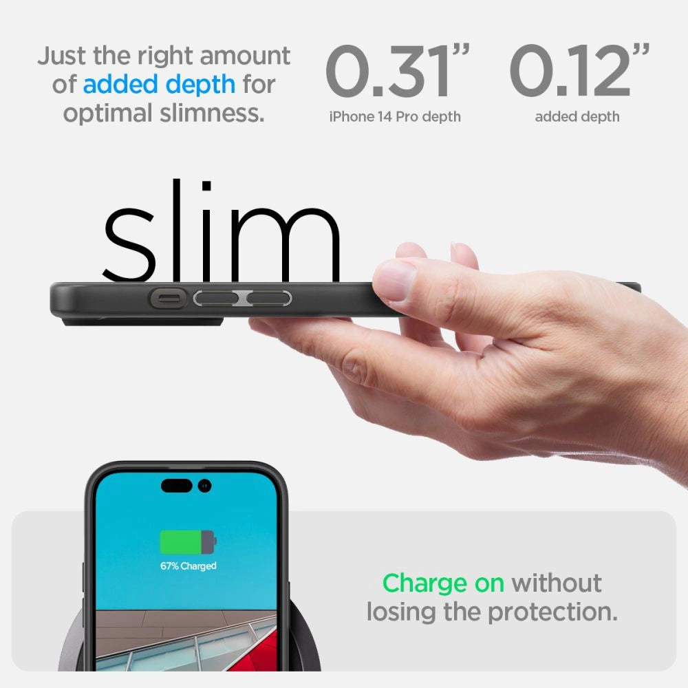 Spigen Ultra Hybrid iPhone 14 Pro Case - Matte sort