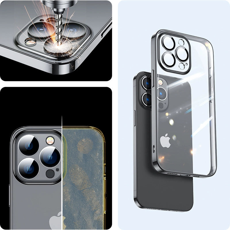 Joyroom 14Q Case til iPhone 14 med metalramme sort (JR-14Q1-sort)
