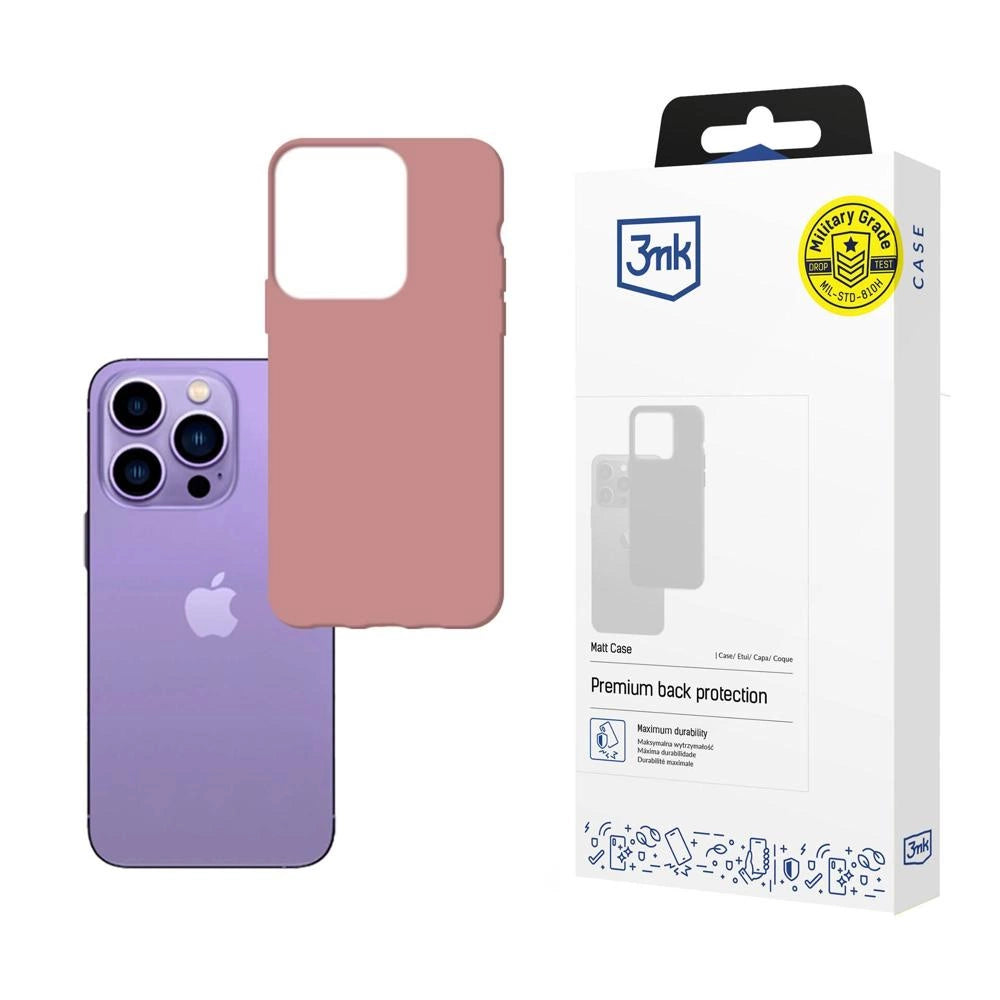 Case til iPhone 14 Pro Max fra 3mk Matt Case-serien - pink