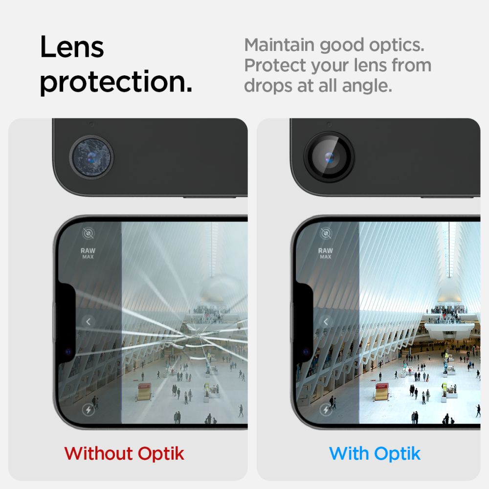 Kamera Beskyttelse Spigen Optik Pro Glas.Tr ”Ez Fit” Camera Protector 2 Pack Iphone 16 E / 17 E Sort