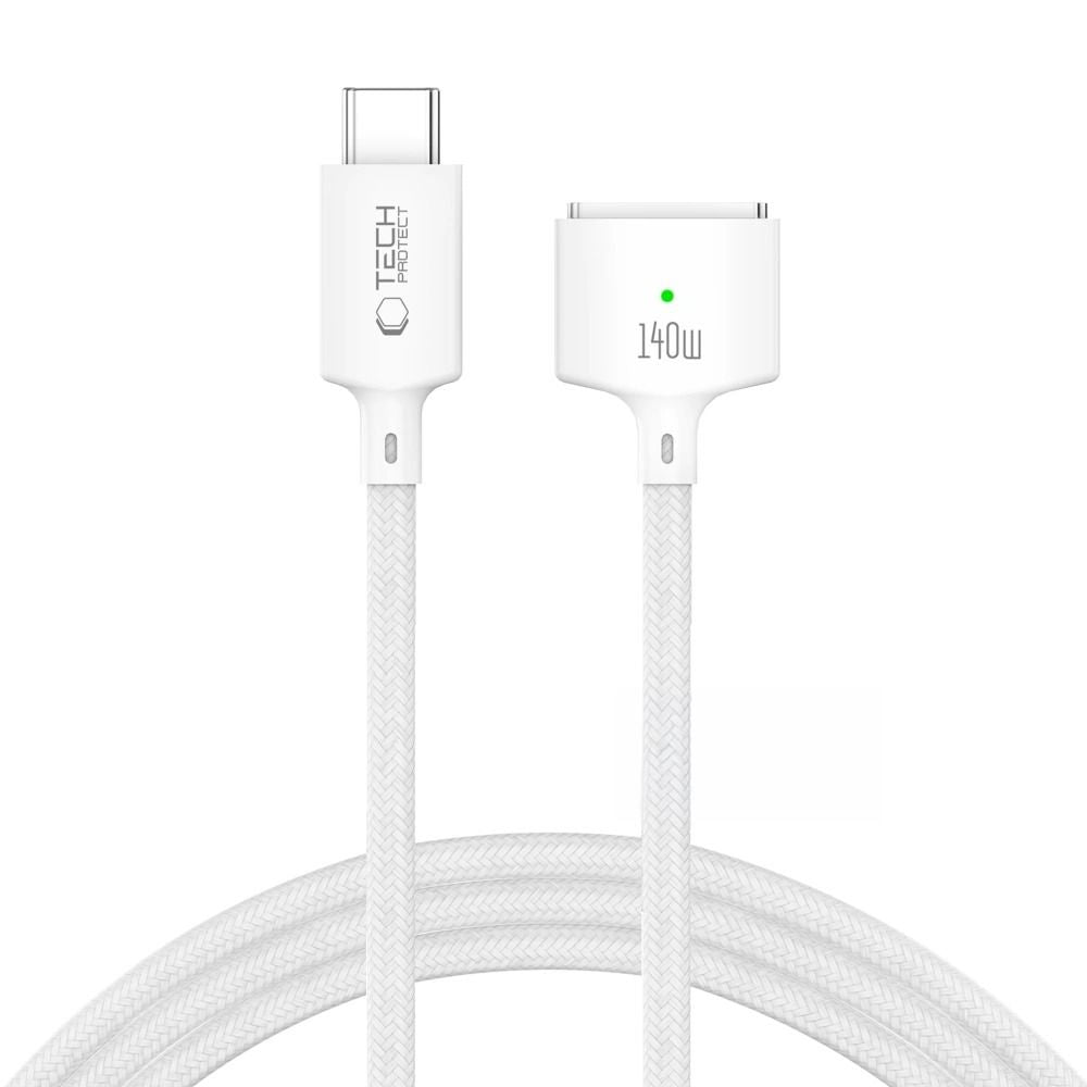 Tech Protect Mmc01 Ultraboost Magnetisk Macbook Kabel Usb C Til Magsafe 3 140 W 300 Cm Hvid