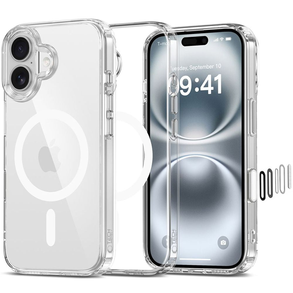 Tech Protect Flexair Hybrid Cc Magsafe Iphone 16 Clear