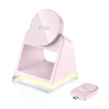 Tech Protect Qi15 W A43 3 I 1 Magnetisk Mag Safe Trådløs Oplader Babypink