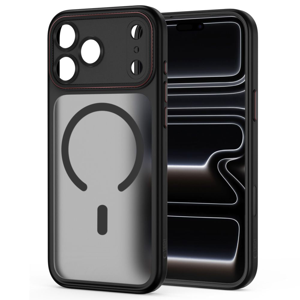 Tech Protect Magcam Magsafe Iphone 17 Pro / 18 Pro Mat Sort/Rød