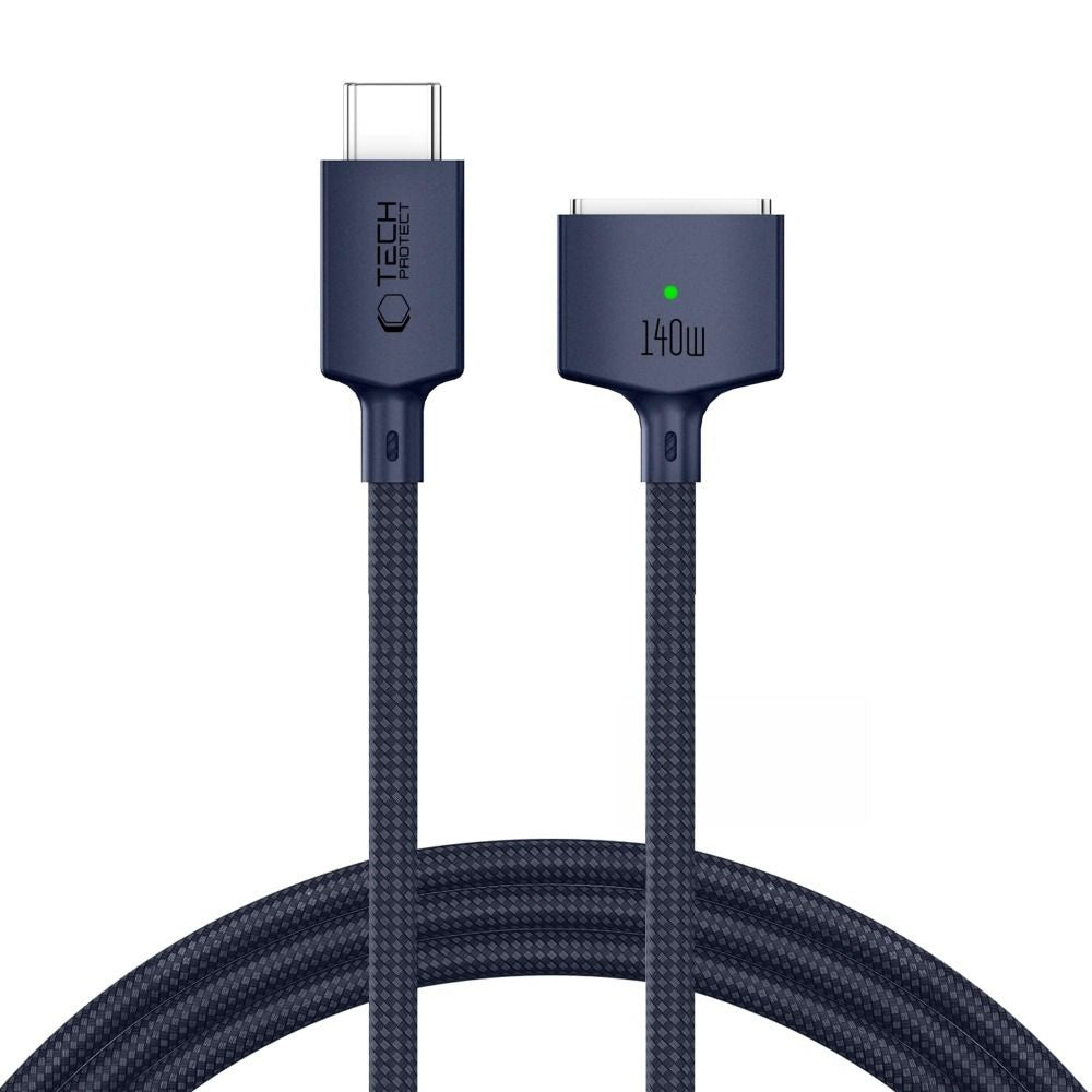 Tech Protect Mmc01 Ultraboost Magnetisk Macbook Kabel Usb C Til Magsafe 3 140 W 300 Cm Midnatsblå