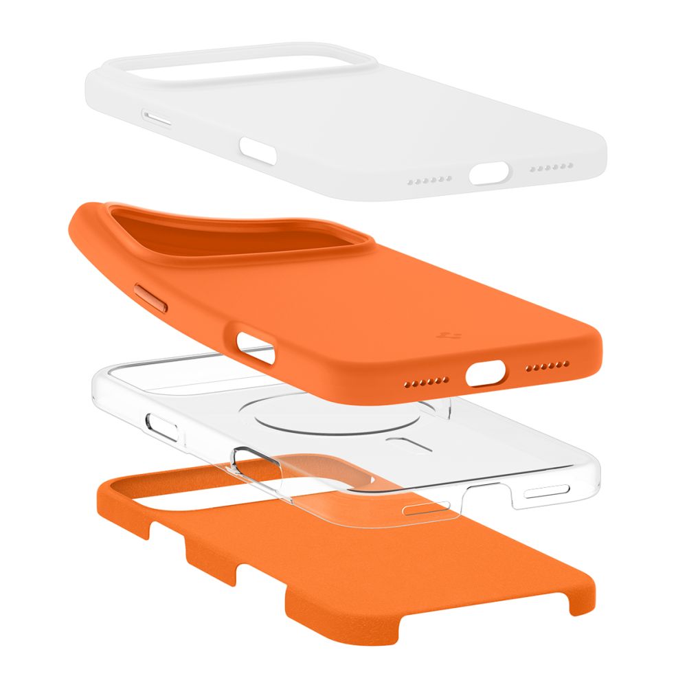 Spigen Silicone Fit Mag Magsafe Iphone 17 Pro Max Cosmic Orange
