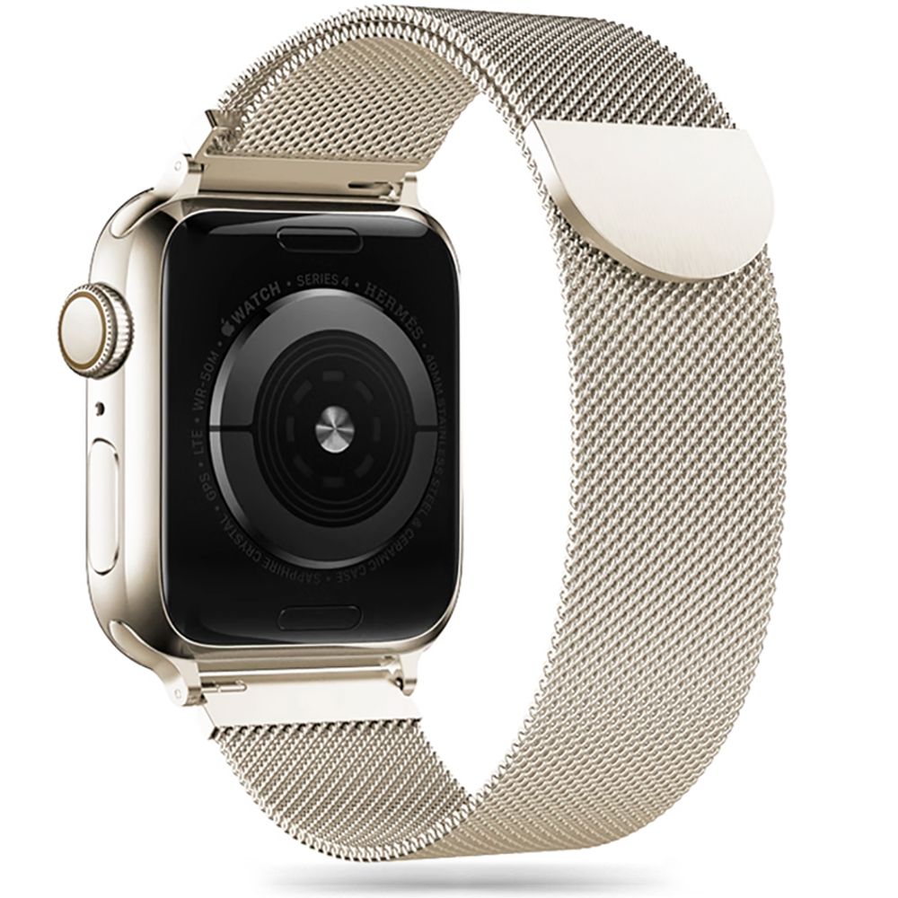 Tech Protect Milaneseband Til Apple Watch 8 / 9 / 10 / 11 / 12 / Se / Ultra (44 / 45 / 46 / 49 Mm) Starlight