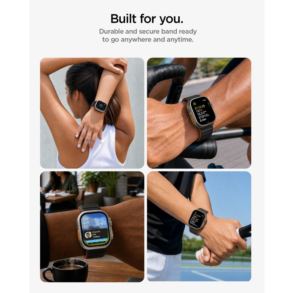 Spigen Athlex Air M Apple Watch 8 / 9 / 10 / 11 / 12 / Se / Ultra (44 / 45 / 46 / 49 Mm) Active Sort/Orange
