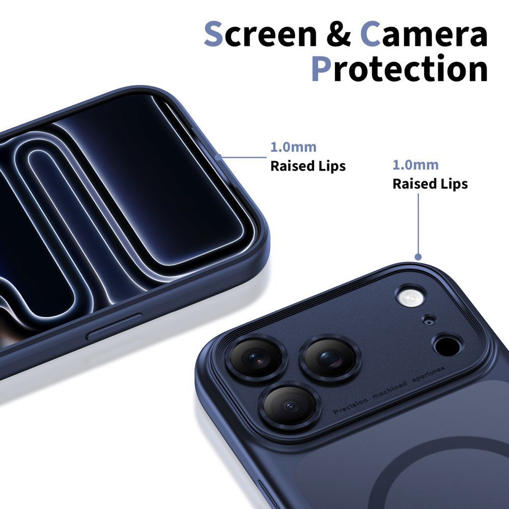 Tech Protect Magpeak Magsafe Cc Iphone 17 Pro Max Mat Dyb Blå