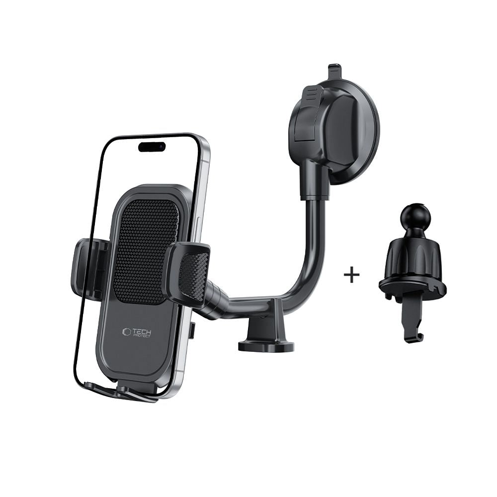Tech Protect V8 Universal Bilholder Med Lang Arm Til Instrumentbræt Og Forrude, Sort